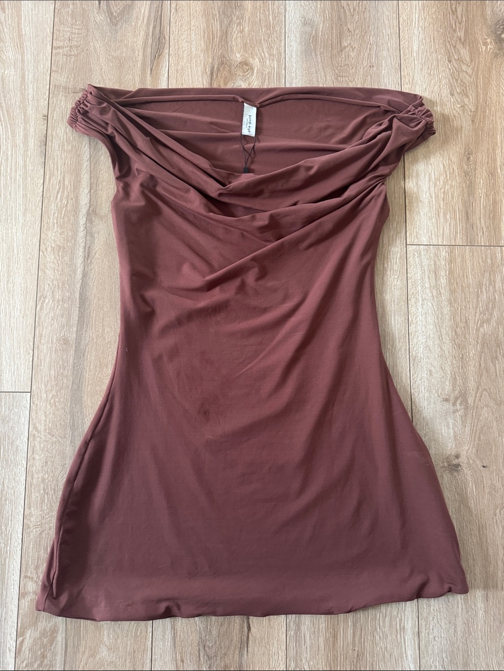 NWT. Bond-eye Seimwear Brand Sleeveless Nixi Mini Dress in Arabica Brown M/L - Picture 7 of 13